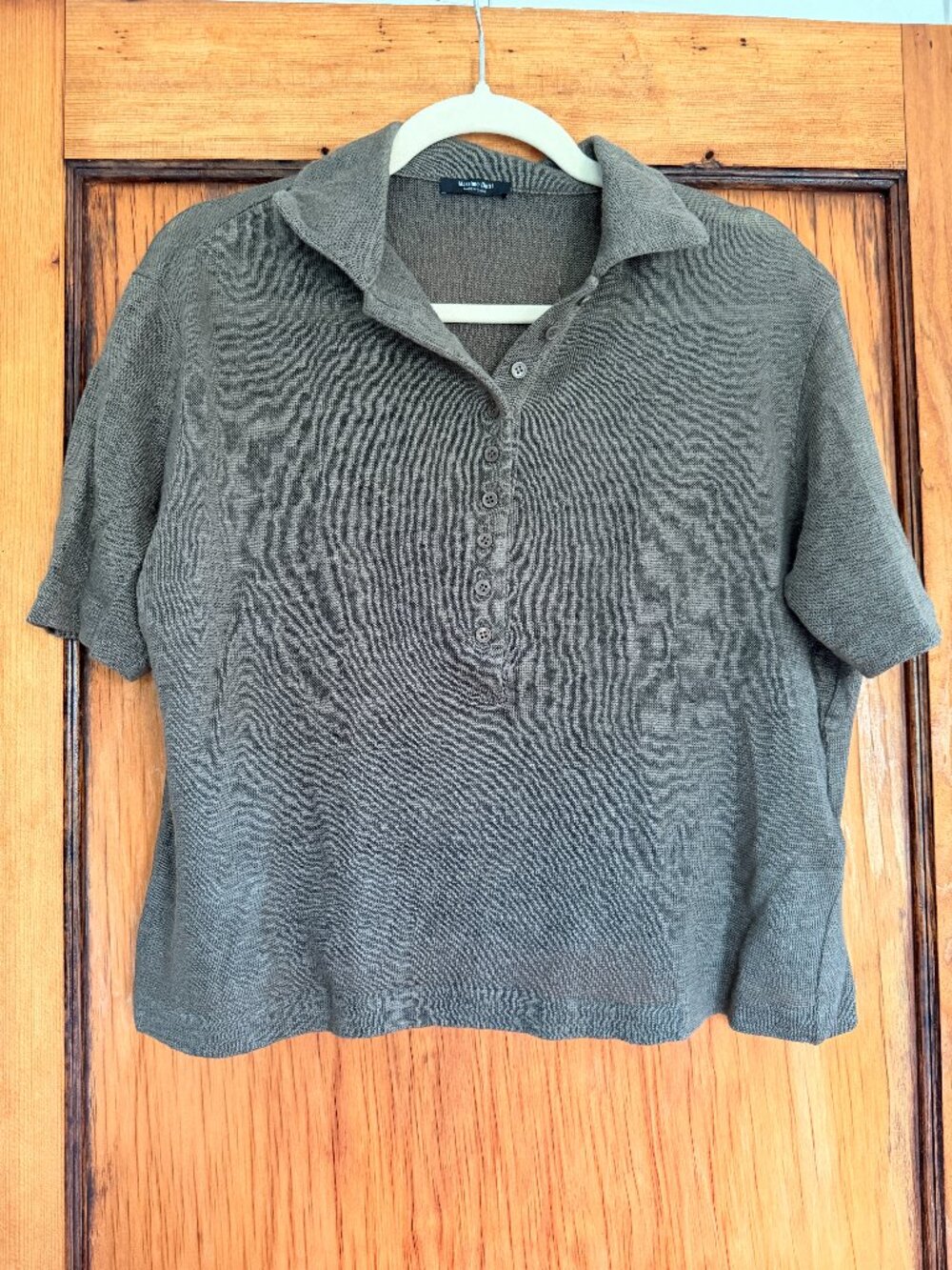 Massimo Dutti Cropped Knit Polo. Size Small.